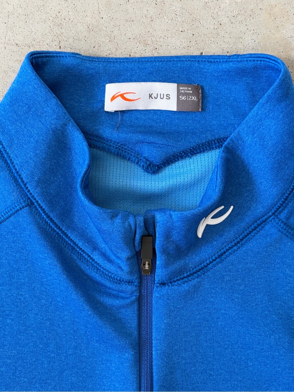 KJUS Blue Quarter Zip Golf Pullover Shirt Men Size 2XL / 56